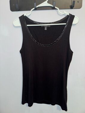 Banana Republic Black Tank with Satin Trim